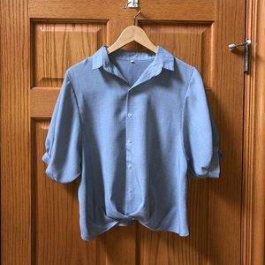 Blue Collared Blouse